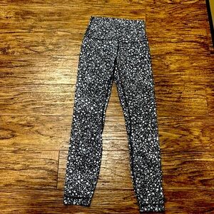 lululemon athletica Black and White Floral Leggings